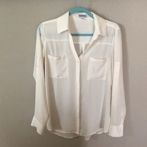 Express portofino shirt size medium ivory